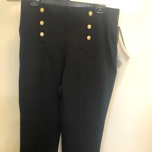 NWT Nygard Slims Ankle length black w gold buttons